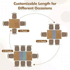 Costway Extendable Dining Table Folding Kitchen Table for 4-8 People w/ Rubber Wood Legs