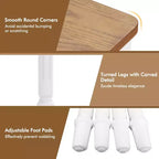 Costway Extendable Dining Table Folding Kitchen Table for 4-8 People w/ Rubber Wood Legs