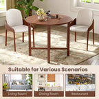 Costway 36 Foldable Kitchen Table Round Dining Table w/Solid Rubber Wood Legs