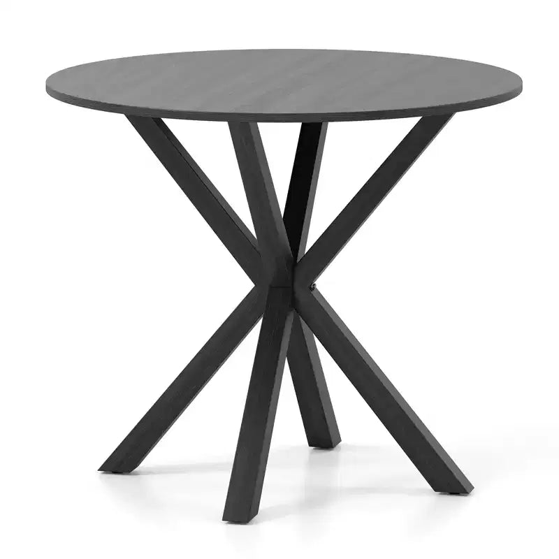 Costway 36 Round Farmhouse Dining Table for 4 w/Stable Intersecting Pedestal Base Black