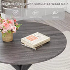 Costway 36 Round Farmhouse Dining Table for 4 w/Stable Intersecting Pedestal Base Black