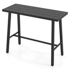 Costway Metal Frame Rectangle Dining Table Accommodates 4-6 People w/ Foot Pedal