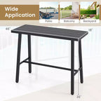 Costway Metal Frame Rectangle Dining Table Accommodates 4-6 People w/ Foot Pedal