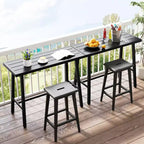 Costway Metal Frame Rectangle Dining Table Accommodates 4-6 People w/ Foot Pedal