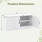 Costway 2-Door Shoe Bench wirh Adjustable Shelves Hidden Storage Space Natural + White/Whi5te