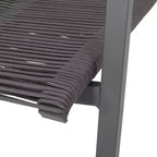 Outdoor Modern Aluminum Dining Chair with Rope Seat (Set of 2), Gray and Dark Gray