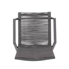 Outdoor Modern Aluminum Dining Chair with Rope Seat (Set of 2), Gray and Dark Gray