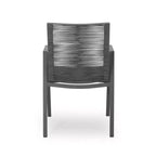 Outdoor Modern Aluminum Dining Chair with Rope Seat (Set of 2), Gray and Dark Gray