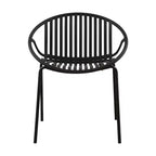 Patio Dining Chairs Stackable Chairs with Breathable Design Modern Simple Art Style (Set of 2),Metal Legs+Plastic backrest,Black