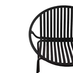 Patio Dining Chairs Stackable Chairs with Breathable Design Modern Simple Art Style (Set of 2),Metal Legs+Plastic backrest,Black
