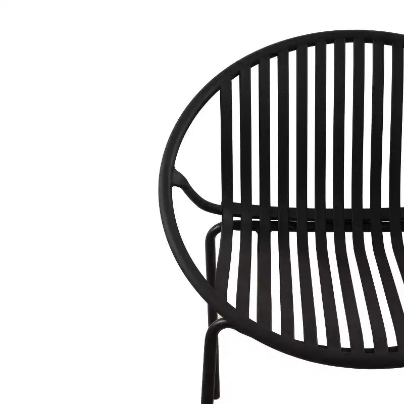Patio Dining Chairs Stackable Chairs with Breathable Design Modern Simple Art Style (Set of 2),Metal Legs+Plastic backrest,Black