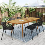 Patio Dining Chairs Stackable Chairs with Breathable Design Modern Simple Art Style (Set of 2),Metal Legs+Plastic backrest,Black