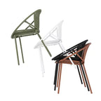 Patio Dining Chairs Stackable Chairs with Breathable Design Modern Simple Art Style (Set of 2),Metal Legs+Plastic backrest,Orange