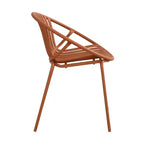 Patio Dining Chairs Stackable Chairs with Breathable Design Modern Simple Art Style (Set of 2),Metal Legs+Plastic backrest,Orange