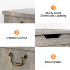 Versatile Wooden Storage Bench with Safety Hinge Lid - Farmhouse Style Chest and Toy Organizer for Entryway, Living Room, Bedroom