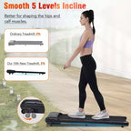 Whisen Walking Pad Under Desk Treadmill Machine Home Exercise Walking Treadmill with Incline for Small Space - Black