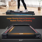 Whisen Walking Pad Under Desk Treadmill Machine Home Exercise Walking Treadmill with Incline for Small Space - Black