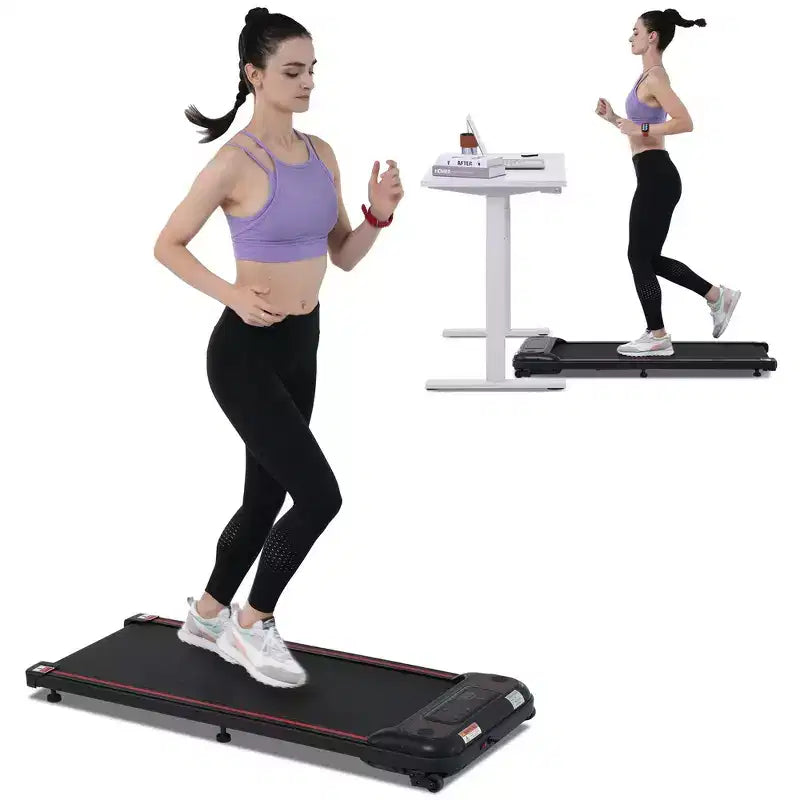 Whisen Walking Pad Under Desk Treadmill Machine Home Exercise Walking Treadmill with Incline for Small Space - Black