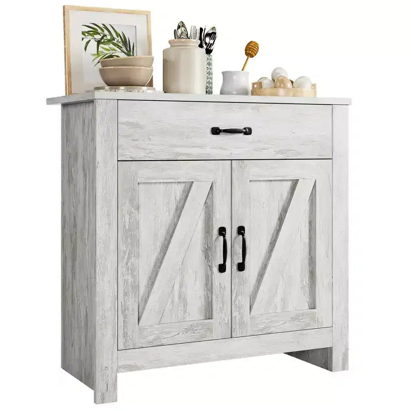Sideboard Cabinet, Kitchen Storage Cabinet with Drawers, Door, Adjustable Shelves, Freestanding Hutch Cabinet with Buffet Cupboard