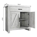 Sideboard Cabinet, Kitchen Storage Cabinet with Drawers, Door, Adjustable Shelves, Freestanding Hutch Cabinet with Buffet Cupboard