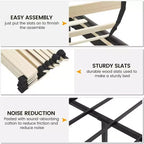 Queen Size Platform Bed Frame, Queen Upholstered Bed Frame with Adjustable Headboard, Heavy-Duty Slats Support, No Box Spring Needed, Gray