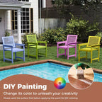 Costway Patio Chairs Set of 2 Outdoor Wooden Dining Chairs w/ Inclined Backrests
