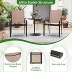 Costway Outdoor Dining Chairs Set of 4 w/ Breathable Fabric Armrests High Back