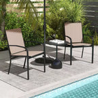 Costway Outdoor Dining Chairs Set of 4 w/ Breathable Fabric Armrests High Back