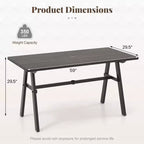 Costway 59 x 29.5 Rectangle Rustproof Patio Dining Table w/ 1.93 Umbrella Hole