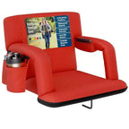 Alpcour Portable Reclining 21-inch Wide Stadium Seat with Armrests Red