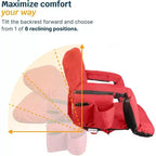 Alpcour Portable Reclining 21-inch Wide Stadium Seat with Armrests Red