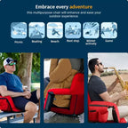 Alpcour Portable Reclining 21-inch Wide Stadium Seat with Armrests Red