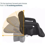 Alpcour Portable Reclining 21-inch Wide Stadium Seat with Armrests Black