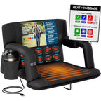 Alpcour Max-Relax Extra-Wide 25in Heated Massage 25in Stadium Seat with Armrests Black