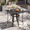 Costway 76 x 36/37 x 37 Patio Table for 8/4, Outdoor Metal Dining Table with Umbrella Hole for Porch