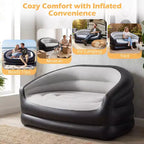 Costway 1/2 PCS 2-Seater Inflatable Couch with Flocked Surface & Repair Patches for Pop Up, Camping