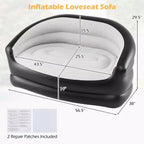 Costway 1/2 PCS 2-Seater Inflatable Couch with Flocked Surface & Repair Patches for Pop Up, Camping