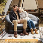 Costway 1/2 PCS 2-Seater Inflatable Couch with Flocked Surface & Repair Patches for Pop Up, Camping