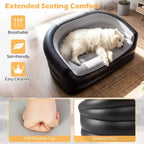 Costway 1/2 PCS 2-Seater Inflatable Couch with Flocked Surface & Repair Patches for Pop Up, Camping