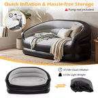 Costway 1/2 PCS 2-Seater Inflatable Couch with Flocked Surface & Repair Patches for Pop Up, Camping