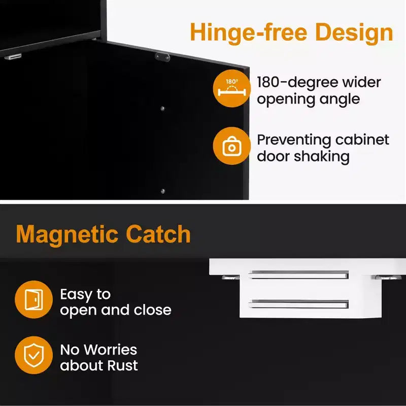 Modern Nightstand with Door & Open Shelf
