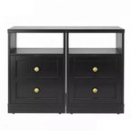 Modern Nightstand with Door & Open Shelf