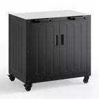 Modular Outdoor Grill Cart with Storage Cabinet - Stainless Steel Top - Bar Cart Kitchen Island for Lawn and Garden - Durable BBQ Accessory
