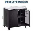 Modular Outdoor Grill Cart with Storage Cabinet - Stainless Steel Top - Bar Cart Kitchen Island for Lawn and Garden - Durable BBQ Accessory