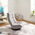 Summit Adventure Swivel Foam Lounge Chair with Headrest Floor Compatible Adjustable Gaming Chair Grey 26x23x14 Inch