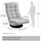 Summit Adventure Swivel Foam Lounge Chair with Headrest Floor Compatible Adjustable Gaming Chair Grey 26x23x14 Inch