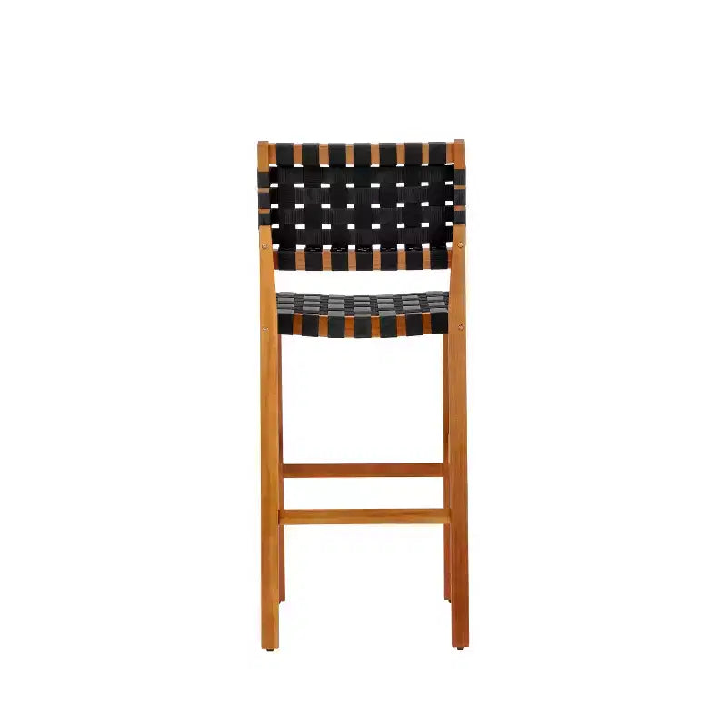 Christopher Knight Home Elara Farmhouse Patio Acacia Wood Woven Rope Bar Stools (Set of 2)