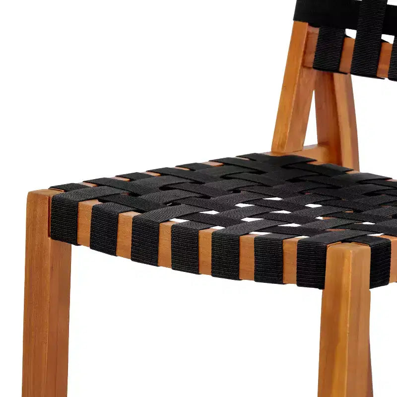 Christopher Knight Home Elara Farmhouse Patio Acacia Wood Woven Rope Bar Stools (Set of 2)