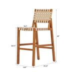 Christopher Knight Home Elara Farmhouse Patio Acacia Wood Woven Rope Bar Stools (Set of 2)