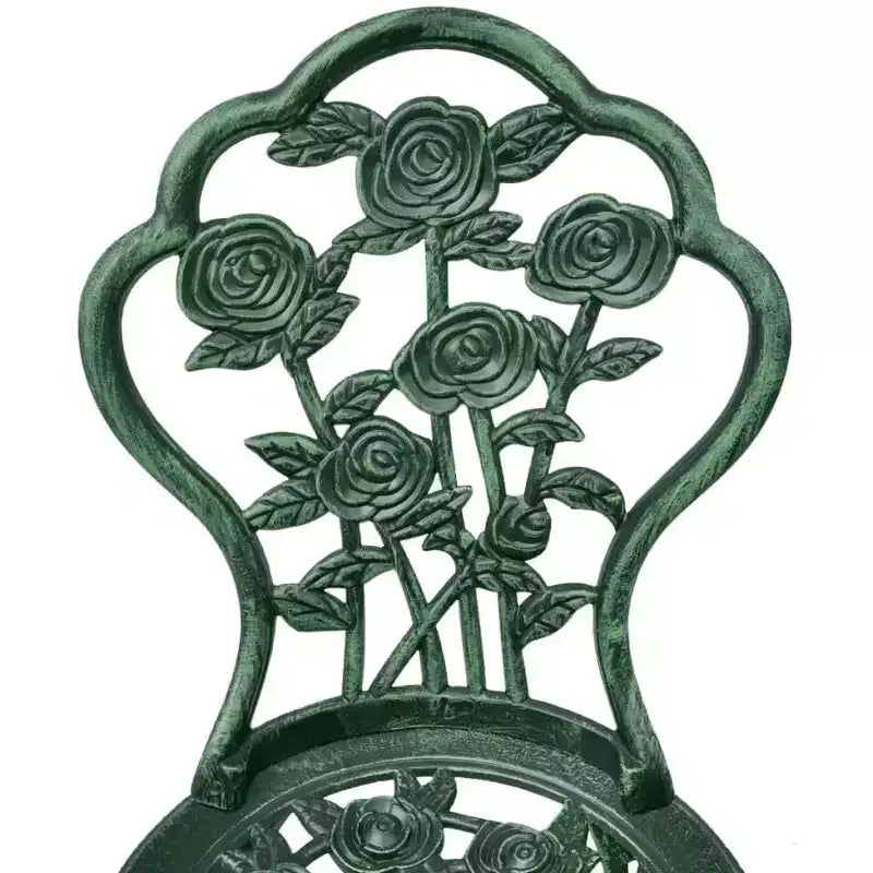 vidaXL Patio Bistro Set 3 Piece Outdoor Garden Table and Chair Cast Aluminum - Green